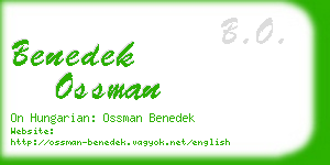 benedek ossman business card